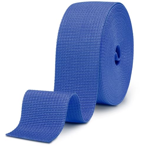 Image of CooBigo 12 Yards Webbing 1 inch & 1.5 inch & 2 inch Polypropylene Webbing Strap 1 Inch 1.5 Inch 2 Inch Wide Webbing Strapping for Bags /Lawn Chair /Pool Solar Cover DIY Crafting
