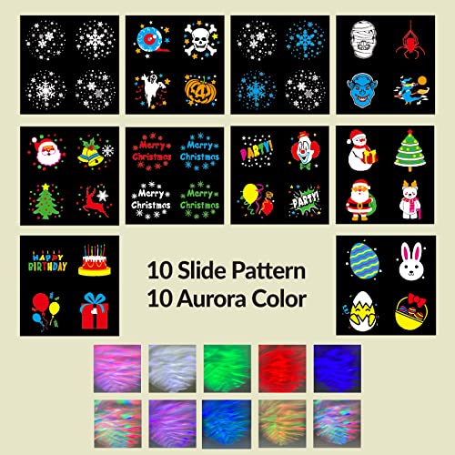 Halloween Christmas Projector Lights Outdoor, 2-In-1 Holiday Decorations Projector Lights, 20 Hd Effects 3D Aurora & Patterns Waterproof With Remote Control Timer For Xmas Halloween Decor Party #TOP1