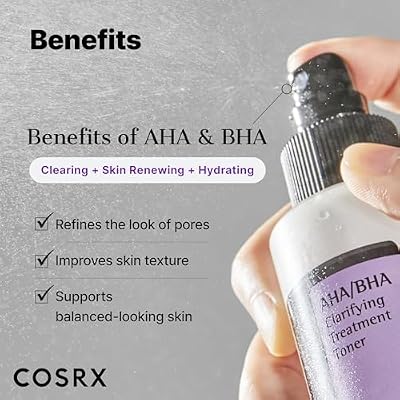 COSRX AHA/BHA Treatment Toner 5.07 fl.oz/ 150ml, Facial Exfoliating Spray for Whiteheads, Pores, Uneven Skin, Korean Toner, Not Tested on Animals, Korean Skin Care