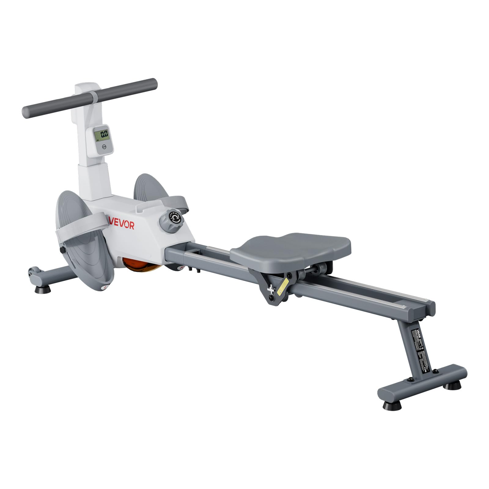 VEVOR Rameur Magnétique, Ergomètre avec Résistance Réglable à 16 Niveaux, Pliable, Capacité de Charge de 158 kg, avec Double Rail Coulissant, Compatible avec Application Bluetooth et Écran LCD