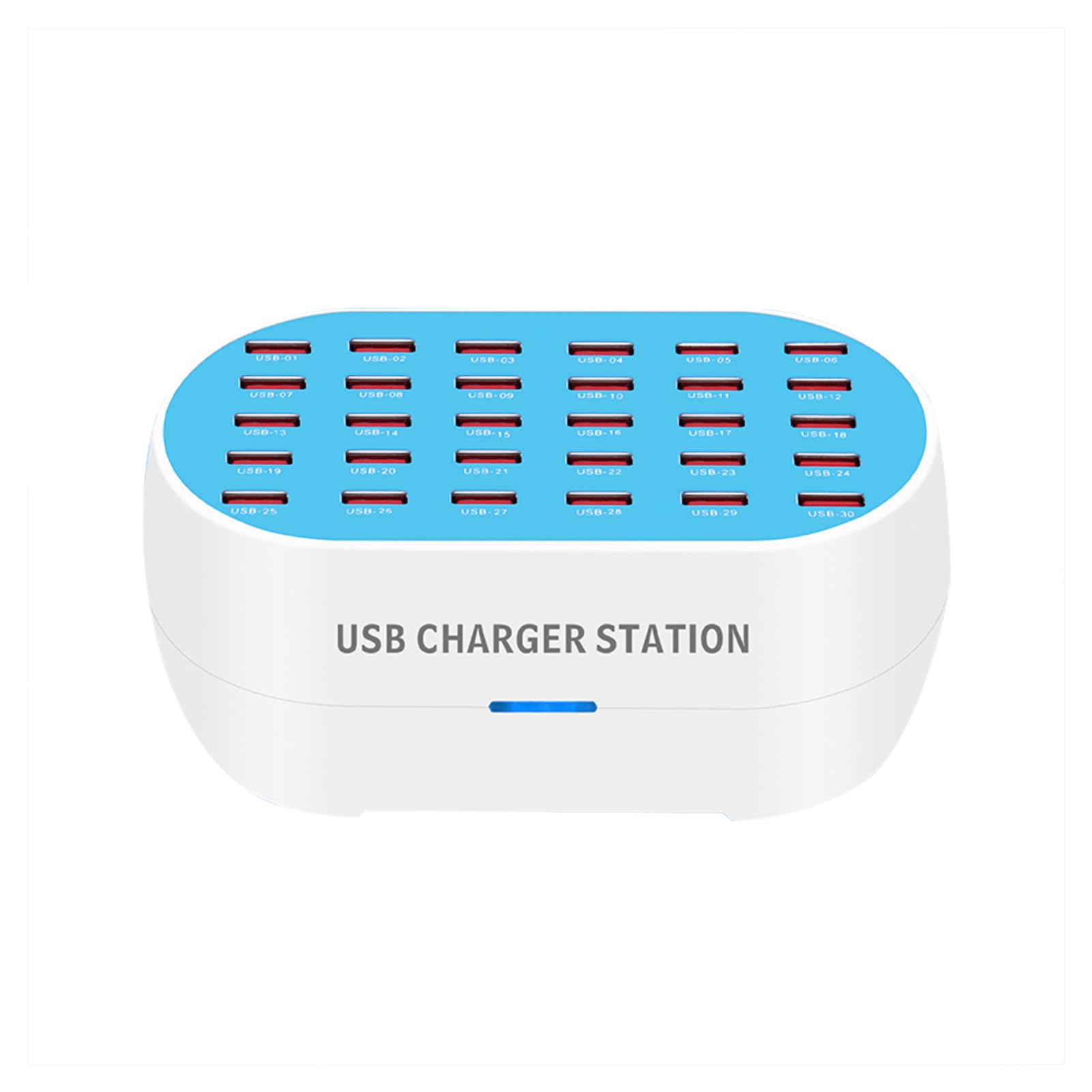 estación de carga usb，HUIOP Cargador USB multipuerto Estación de carga USB de escritorio de 30 puertos Hub 32A/160W Potencia 5V 1A-2.4A Salida Identificación igente Reemplazo para Smartphones Tabletas