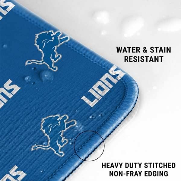 Vista 33 de Skinit Alfombrilla de mouse pequeña para juegos, diseño desgastado con licencia oficial de Detroit Lions con bordes cosidos, impermeable, base