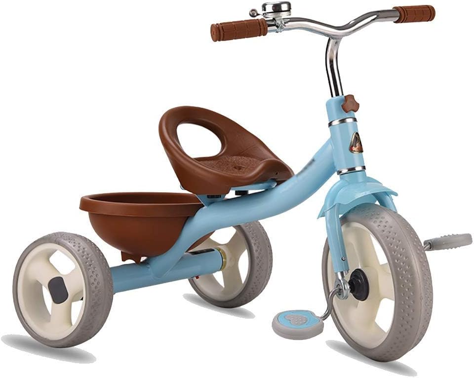 Tricycle Trike Trikes- Kids' Tricycles with Adjustable Seat/Storage Basket, for Boys/Girls Age 2-5 Years, Portable Toddler Pedal (Color : Pink) (Color : Blue)