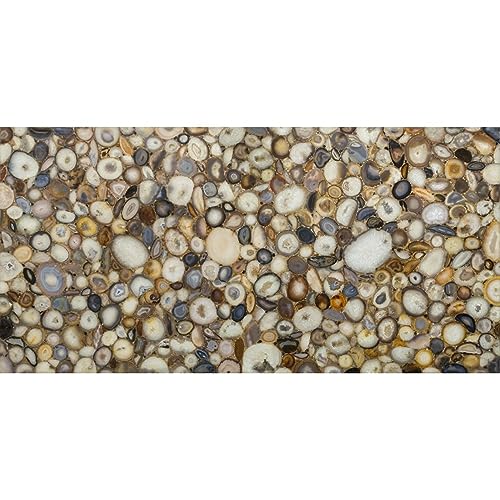 Table basse 35,6x35,6 cm agate jaune carrée époxy balcon