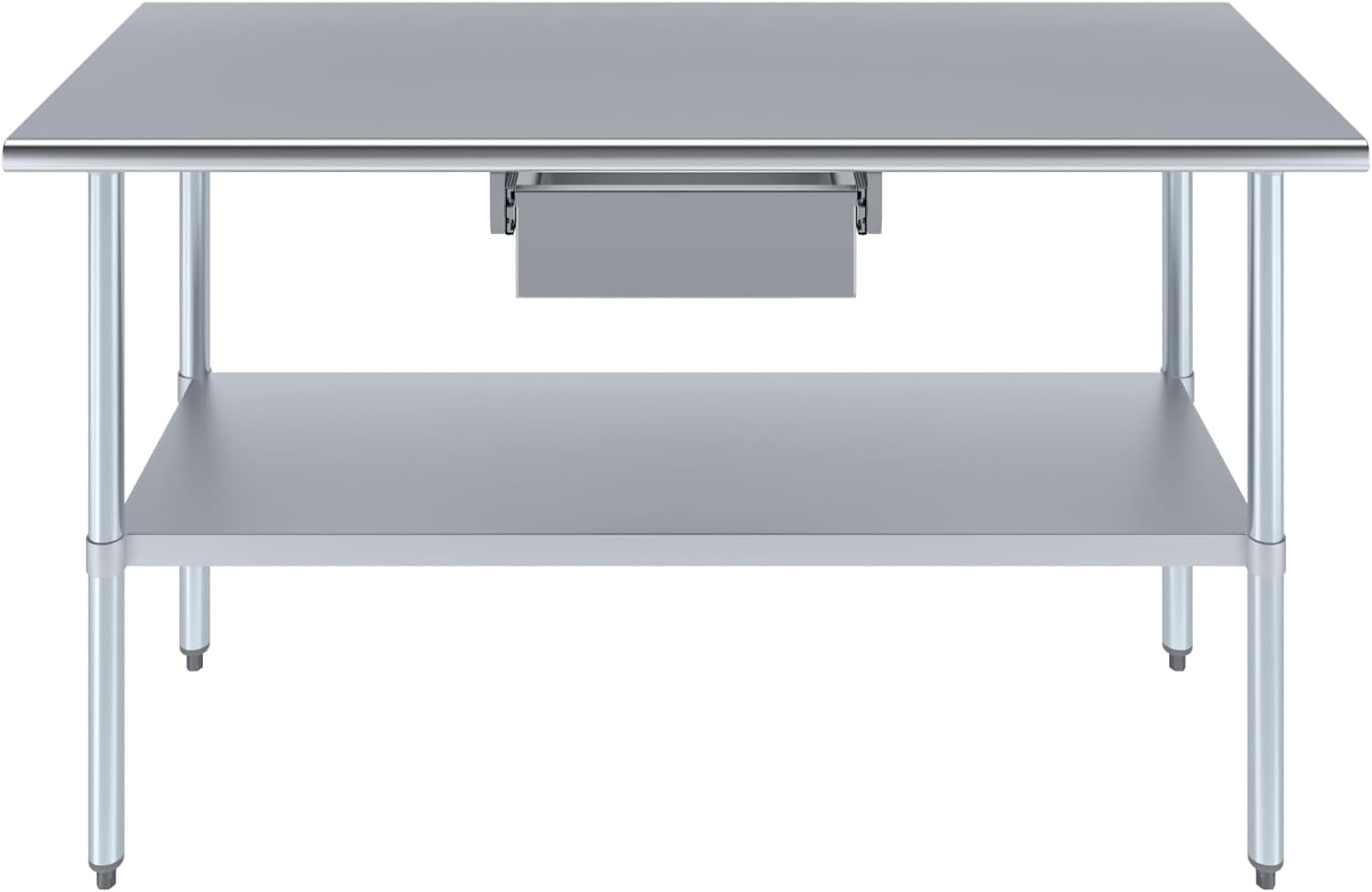 AmGood Stainless Steel Table with Drawer | Commercial & Residential Kitchen Laundry Garage Utility Bench | NSF Metal Prep Table (Stainless Steel Table + Drawer, 60" Long x 24" Deep)