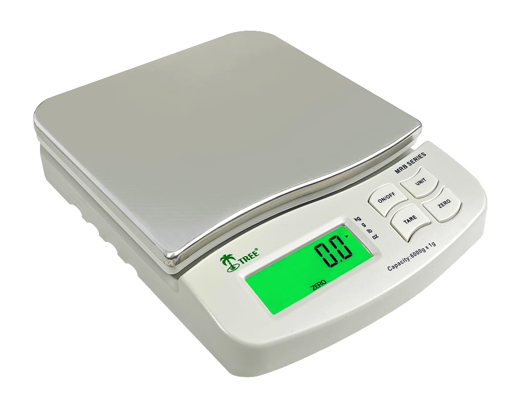 MRB-1200 Mid Resolution Balance Scale - 1200g x 0.1g - LCD Display, Stainless Steel Platter, Ideal for Weighing Powders, Herbs, Jewelry & Small Items