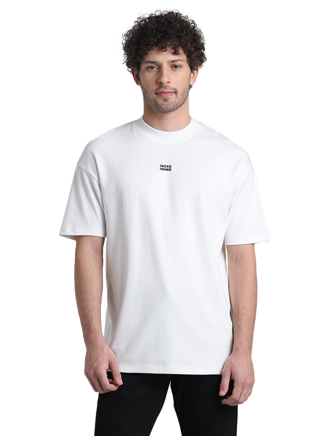 MANSLOOK & JONES Men Pure Cotton Oversized T-Shirt | Boxy Fit | Drop Shoulders
