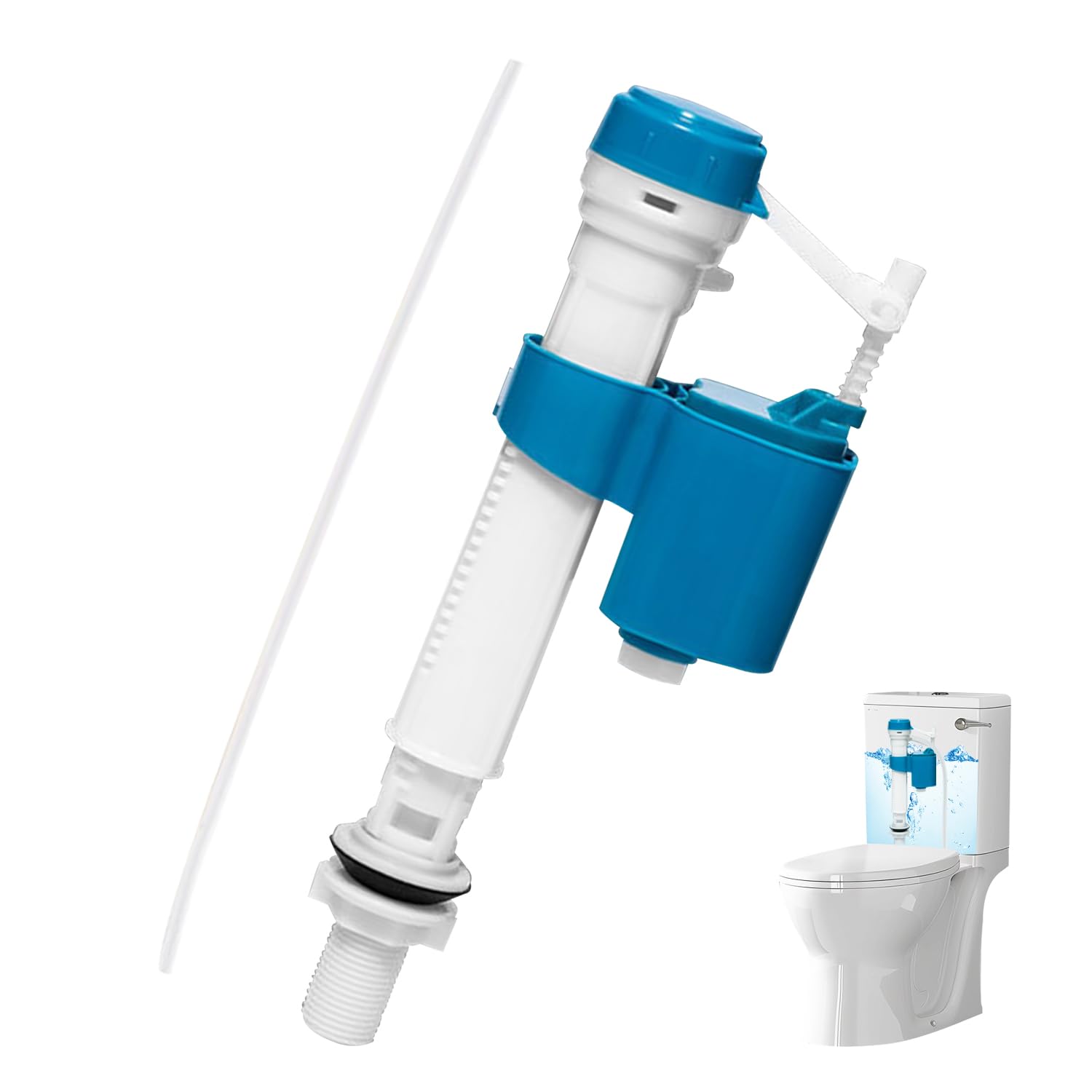Toilet Flush Valve, Toilet Flush System Replacement, Toilet Cistern Flush Parts， 1/2" Adjustable Toilet Fill Valve with High Pressure Bottom Entry Brass Thread, Universal Easy to Install Fast Fill for