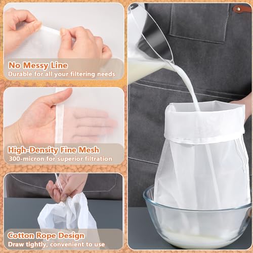 Gelapa NUTBAG1001-6P 6 Pack Nut Milk Bag, Reusable Food Nylon Strainer Nut Bags thumb #2