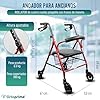 OrtoPrime Andador para Ancianos ROLLATOR de 4 Ruedas Plegable con Frenos de Maneta - Andadores adultos andador Ortopedia Rollator 4 Ruedas Caminadores para Mayores - Andador con ASIENTO y CESTA #1