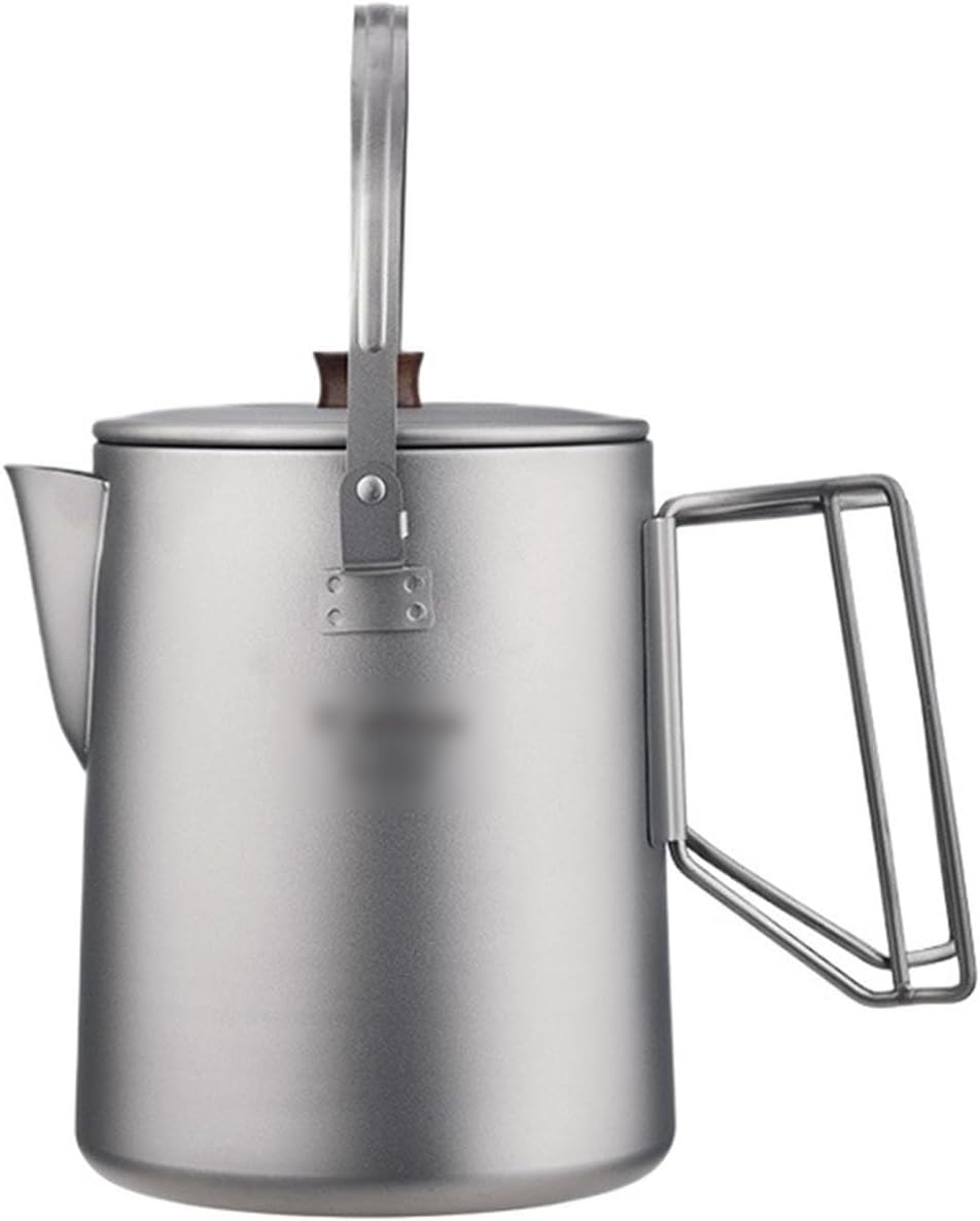 Outdoor Kettle 1.5L Titanium Camping Kettle Camp Tea Coffee Pot Large Outdoor Hiking Portable