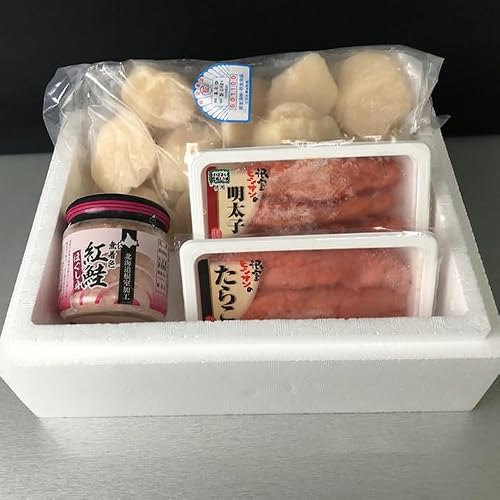 [北海道根室市] ほたて貝柱300g、紅鮭ほぐし身80g、たらこ140g、辛子明太子140g B-43006 父の日 ギフト プレゼント 贈り物