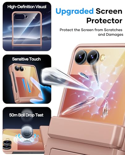 Image of ASAFCASE for Samsung Galaxy Z Flip 7 Wallet Case with Card Holder, Rosegold