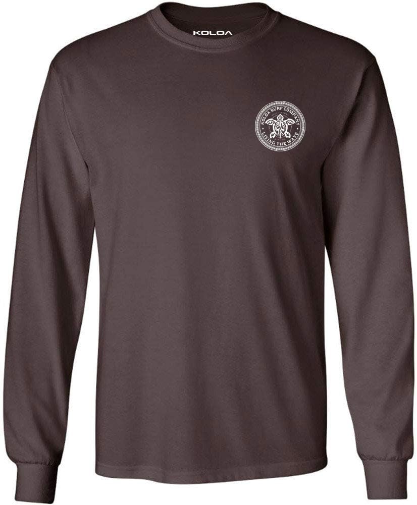 Koloa Surf Mens Tribal Turtle Logo Long Sleeve Cotton Tee in Reg, Big and Tall