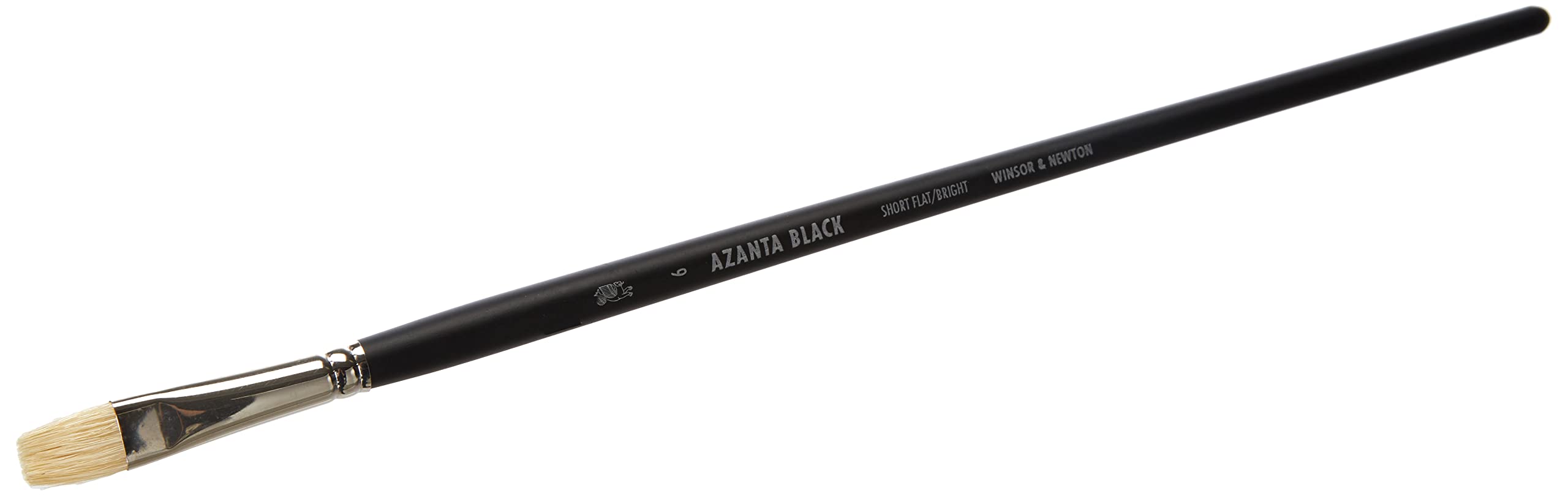 Winsor & Newton Azanta Black Pincel Plano de Mango Largo, Negro, Nr. 6 (12 mm)