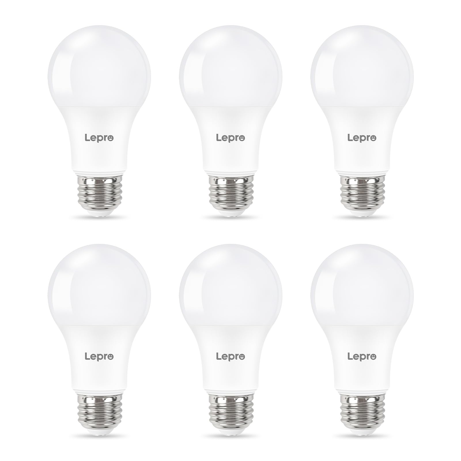 Lepro E27 Screw Bulb Dimmable, 7W Equivalent to 60W, Warm White 2700K E27 LED Bulbs, 800 Lumens Edison LED Light Bulb, Energy Saving Light Bulbs for Lamp, Pack of 6