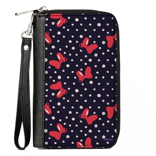 Buckle-Down Women's PU Zip Around Wallet Rectangle-Minnie Mouse