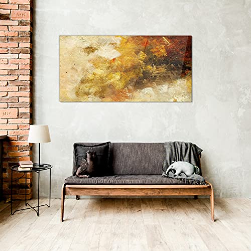 Tableau en verre luxe 100x50cm impression texture de toile - 4