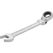 11mm Flex-Head Ratcheting Combination Wrench Metric 72 Teeth 12 Point Ratchet Box Ended and Open End Spanner Tools, Flexible Head Gear Wrench, Heat-Treated CR-V