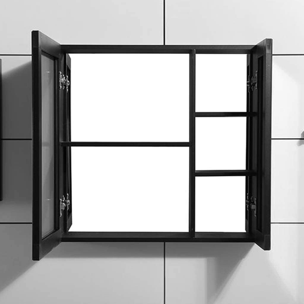 Mirror Cabinet for Bathroom Wall Cabinet Bedroom Wall-Mounted Storage Cabinet Bathroom Waterproof Mirror Shelf with Towel Bar Painted Bathroom Cabinet