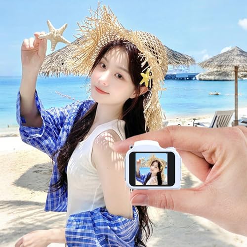 Image of banapoy Small Digital Camera, 4K HD 64MP Compact CCD Vlog Camera with LED Fill Light and 19 Retro Filters, for Students Travel Outdoor Photography (White)