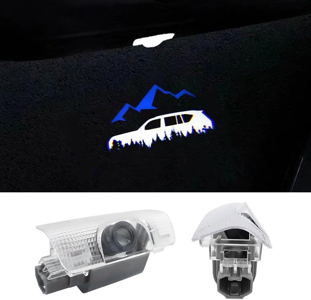 2 Pcs Car Door Logo Lights Compatible for LED Courtesy Ghost Shadow Lights Projector Laser Welcome Light Puddle Lamp Car Accessories (Blue Mountain, LX 570 2010-present)