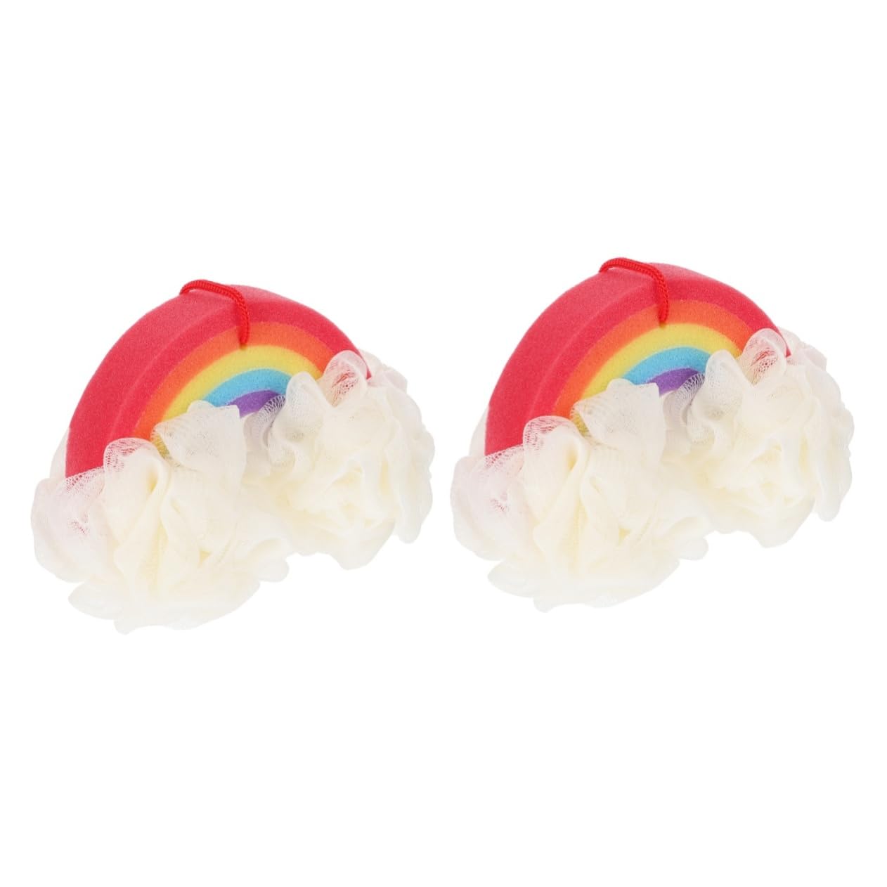 Didiseaon 2 Piezas bola de baño de arco iris depurador de cuerpo bola de ducha de malla esponjas bañera de bebé esponja exfoliante de ducha esponja de limpieza natural esponja vegetal Venda
