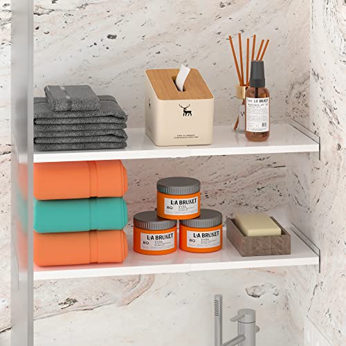 Redrubbit Large Expandable Closet Shelf Organizers, No Drilling Heavy-Duty Metal Divider Separator For Kitchen Cabinet Wardrobe Cupboard Kitchen Bathroom Laundry Room，19.69" Width #TOP4