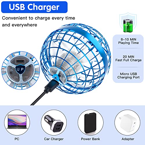 Zookao Upgraded Flying Orb Ball Toys, Hover Boomerang Ball Gifts Toys For 6-18 Year Old Boys Girls, Safe Indoor & Outdoor Kids Cool Toy, Easter Gifts, Galactic Flying Fidget Mini Spinning Drone #TOP7