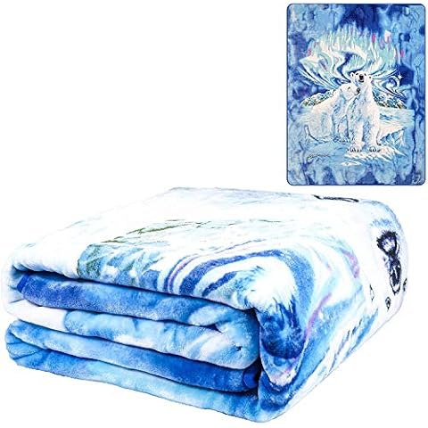 Polar Bears Mink Plush Blanket Queen Size - Signature Collection Cover