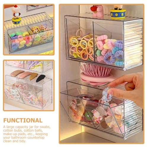 Boîte de rangement murale transparente pour coton-tige et accessoires
