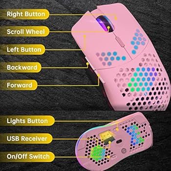 マウス XZXWZX Wireless Gaming Mouse with Honeycomb Structure 11 RGB