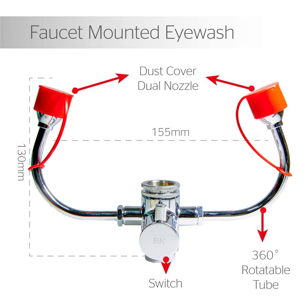 Eyewash Stations, Beauty Kate Faucet Mounted Eye Wash Station, Eye