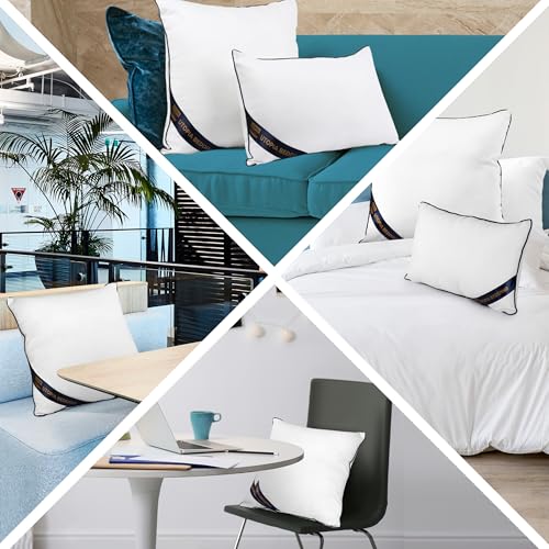 Utopia Bedding Throw Pillow Inserts (Pack of 2, White), 20 x 20 Inches Decorative Indoor Pillows for Sofa, Bed, Couch, Cushion Sham Stuffer
