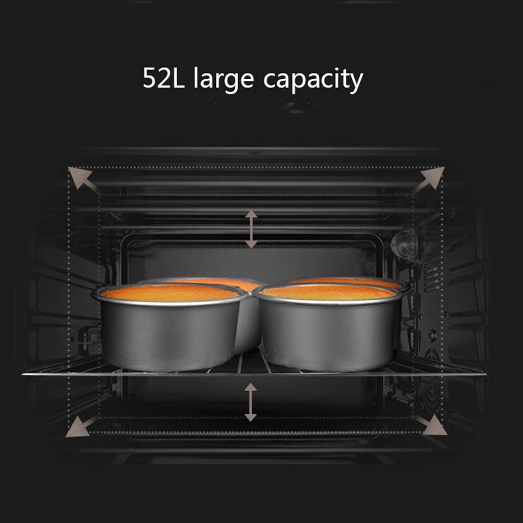 Forni elettrici per tostapane ， Forno da appoggio da 52 Litri 1600 W con Rivestimento smaltato Griglia e Coperchio ， Forno a convezione per girarrosto per Pizza ， Nero ， Nastro utile