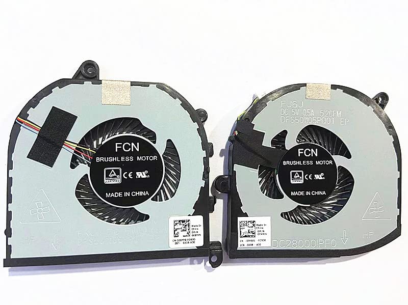 Fleshy Leaf New CPU+GPU Cooling Fan Replacement for Dell XPS 15 9570 Precision 5520 5530 M5520 M5530 Series 008YY9 0TK9J1 TK9J1 08YY9