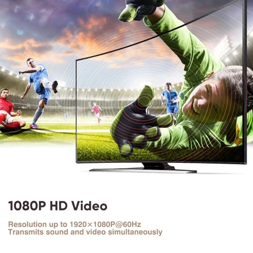 Image of 150M Wireless HDMI Transmitter and Receiver, 1080P 60Hz Wireless HDMI Extender Kit, 150M /450Ft, for Streaming Video to Display /Projector from Laptop, PC etc. (ABS) (Black)