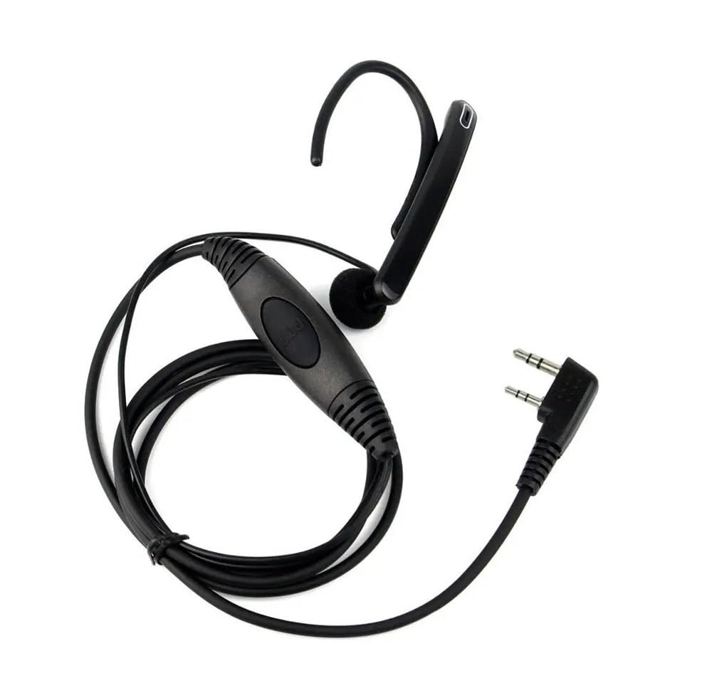 5 Pezzi 2 Pin Ear Bar Auricolare for Microfono PTT Walkie Talkie Auricolare Adatto for Kenwood Adatto for BAOFENG UV5R UV82 UV9R Adatto for Retevis Adatto for TYT Radio Bidirezionale
