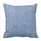 Flowershave357 Winter Pillow Blue Christmas Pillow Herringbone Pillow Cover Blue White Pillow Flanne