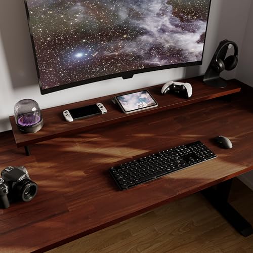 Howizz 60 x 30 in Solid Wood Table Top - 1in Thick Butcher Block Countertop for Standing Desk, Office Table, Workbench, DIY Furniture Projects, Cherry Finish
