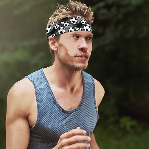 Qznuberone Utilitário Fitness Faixa de Cabelo Unissex Cinza Tie-Dye Football Faixa de transpiração e