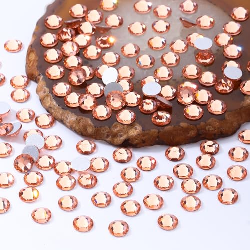 Image of Champagne Flatback Rhinestones, Glass Rhinestones for Nail Art and Craft, Glue Fix, Loose Crystal Gemstones(Champagne, SS20, 1440pcs, 4.6-4.8mm)