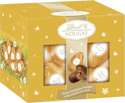Lindt Schokolade | Nougat-Eier | 450g | Vollmilch-Schokoladeneier mit zarter Haselnuss-Nougatcreme-Füllung | Osterschokolade | Perfekte Oster-Schokolade zum Teilen & Genießen