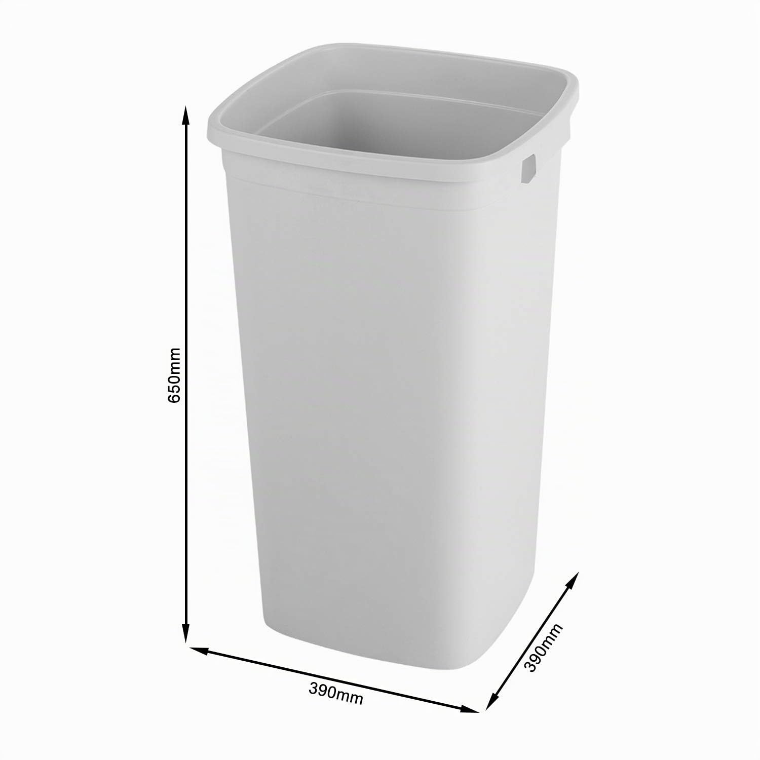 Rotho Modo Poubelle Cuisine 60 Litres Grand Bac Plastique Ouvert en PP Gris