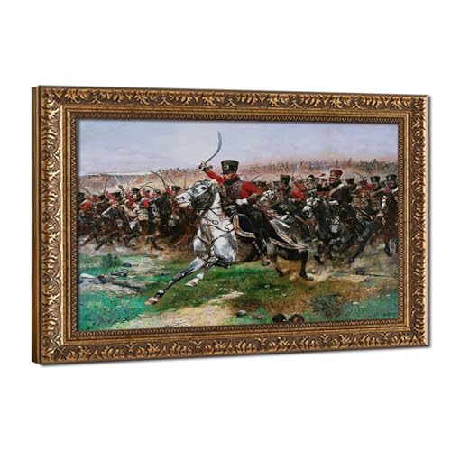 French 4th Hussar Battle of Friedland impression sur toile Edouard Detaille pour salon