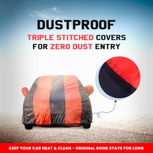 Image of Autofact Car Body Cover for Kia Syros, Triple-Stitched, Windproof with Buckle Belt, Elastic Hem, UV Protection, Scratchproof & Dustproof, Soft Feather-Like Fabric for All-Weather Protection