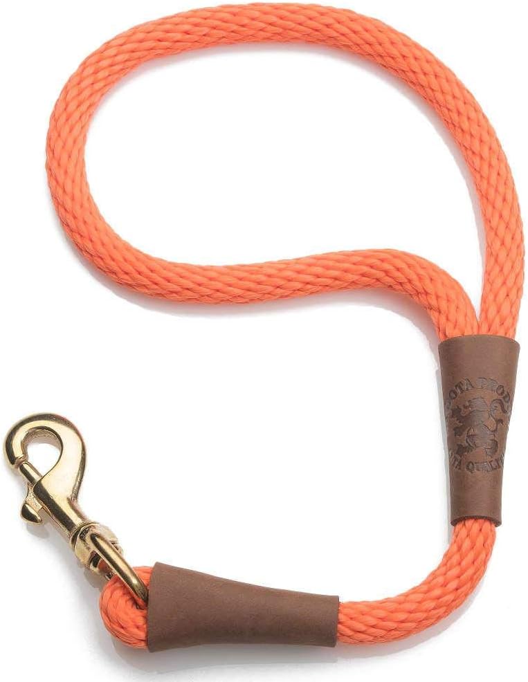 Mendota Pet Traffic Leash - Short Dog Lead - Made in The USA - Night Viz Blue, 1/2 in x 16 in