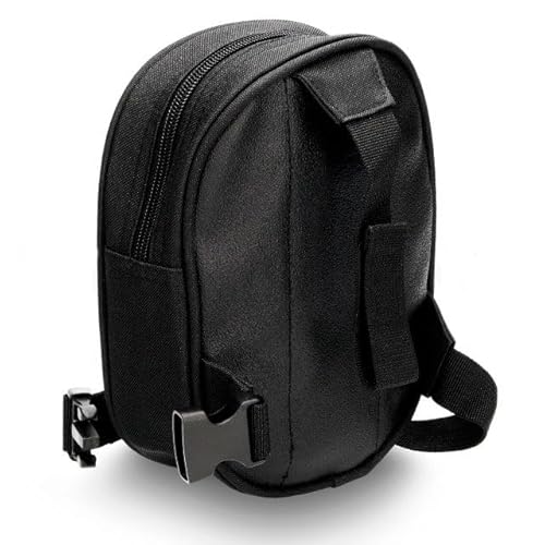 Gürteltasche, Beintasche für Motorrad, Textil, Schwarz/Karbon, mit Reißverschluss, Verstärkungen gegen Abrieb.