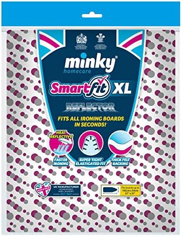 Minky PP22906101 Supersize Smartfit Reflector Ironing Board Cover, White/Purple, 145 x 54 cm