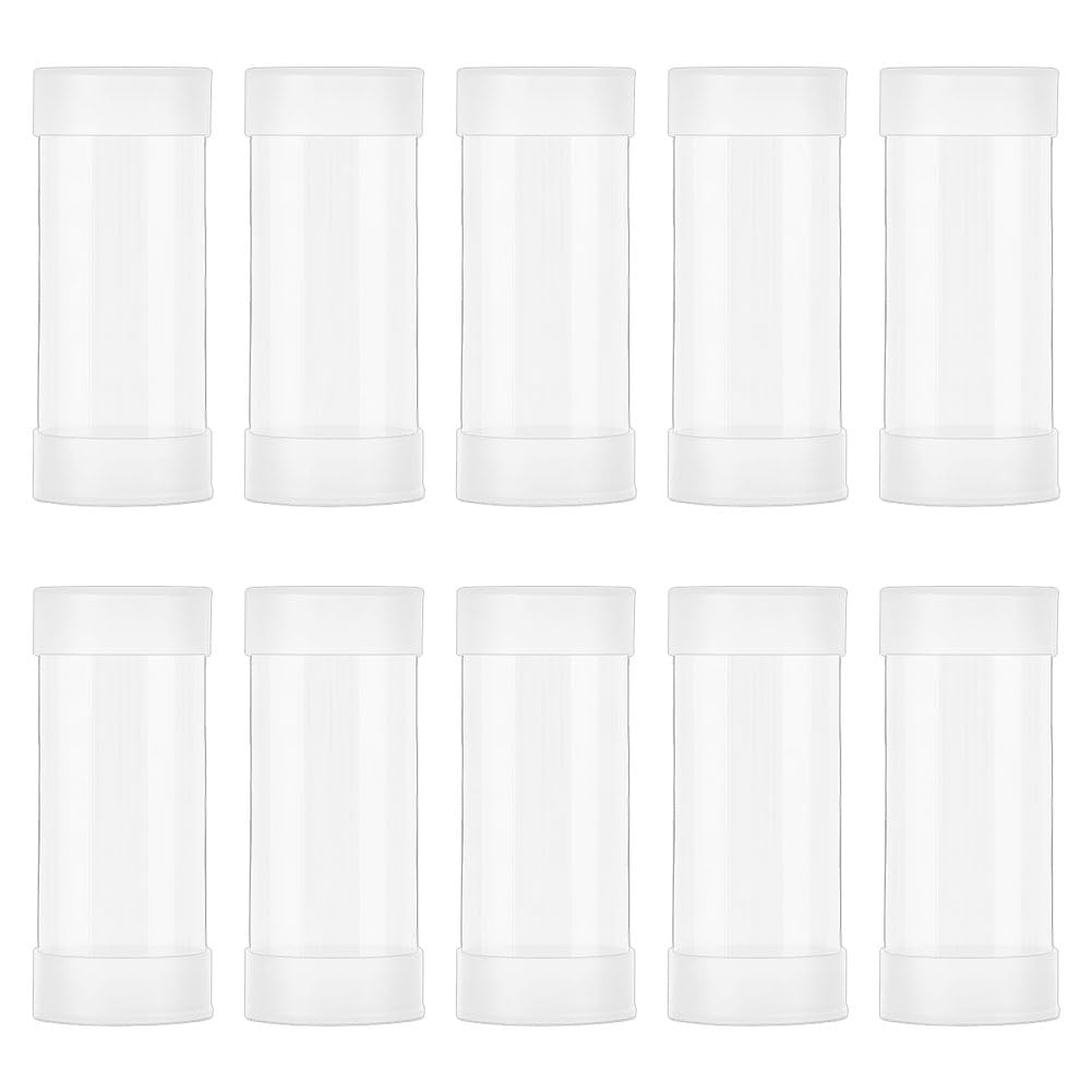 OLYCRAFT 10 Set Tubi di Plastica Trasparenti 40x103mm con Coperchio per Perline Sali da Bagno